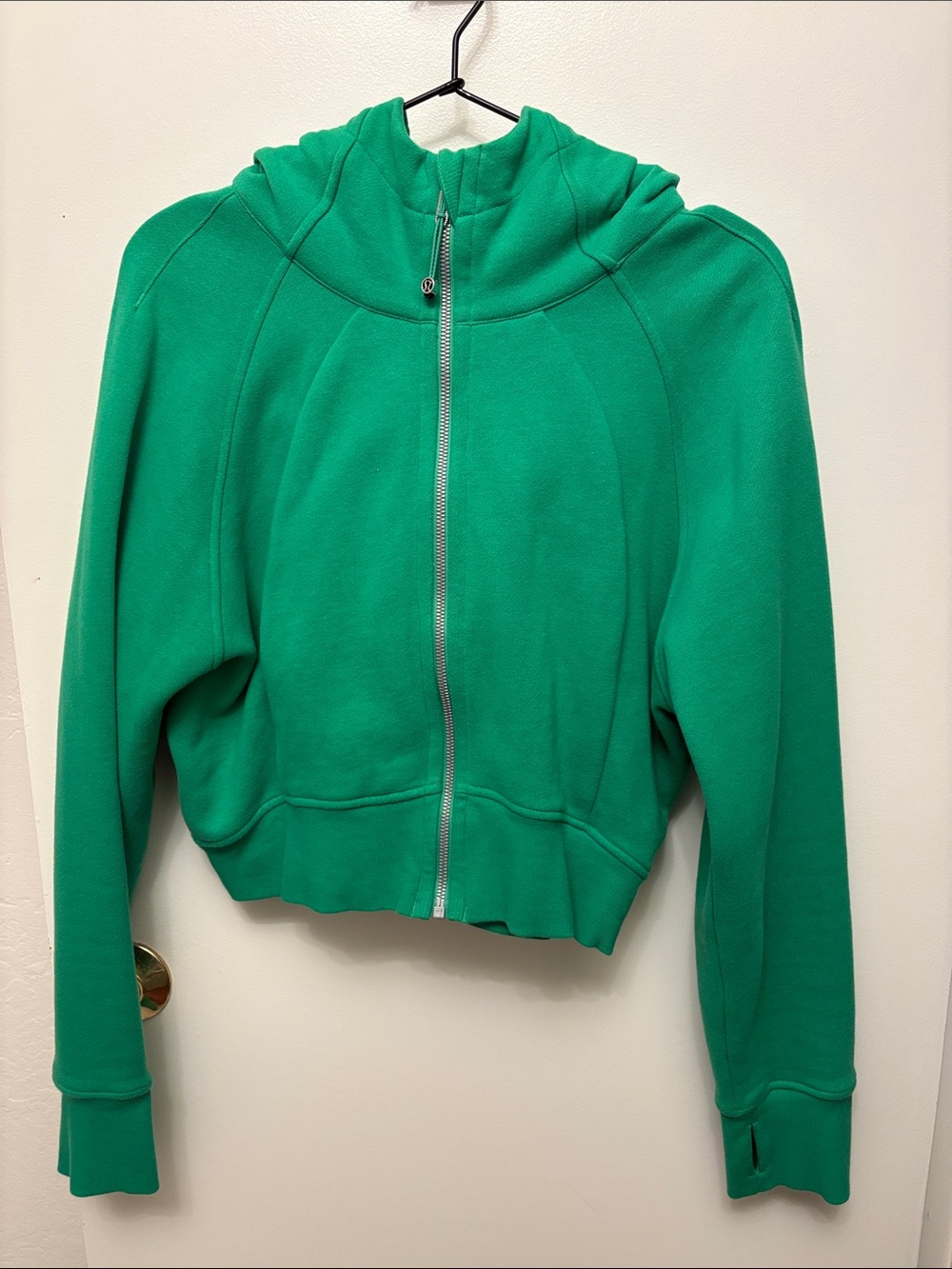 Lululemon Kelly Green Cropped Full-Zip Scuba